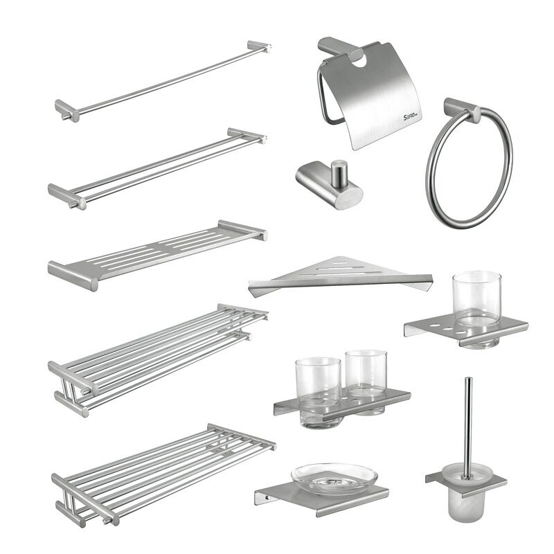 Rustproof Thicken Material Modern Wall Mounted Bathroom Hardware Accessory 304 Stainless Steel Bathroom Accessories Set Rustproof Thicken Material Modern Wall Mounted Rustproof Thicken Material Modern Wall Mounted Bathroom Hardware Accessory 304 Stainless Steel Bathroom Accessories Set