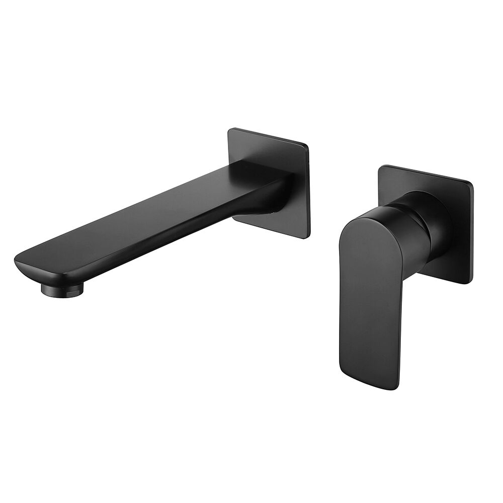 Solid Brass Matt Black Finished Single Handle Wall Mounted Bathroom Basin Faucet Solid Brass Matt Black Finished Single Handle Solid Brass Matt Black Finished Single Handle Wall Mounted Bathroom Basin Faucet