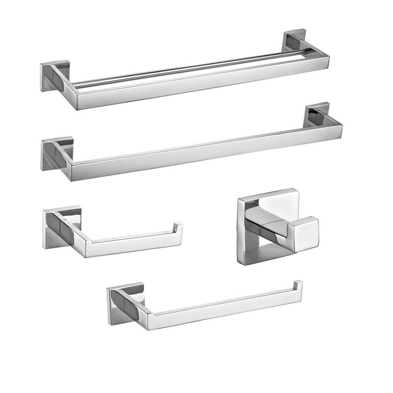 Square Luxury Wall Mounted Black Gold Stainless Steel Bathroom Accessories Hardware Set Square Luxury Wall Mounted Black Gold Square Luxury Wall Mounted Black Gold Stainless Steel Bathroom Accessories Hardware Set