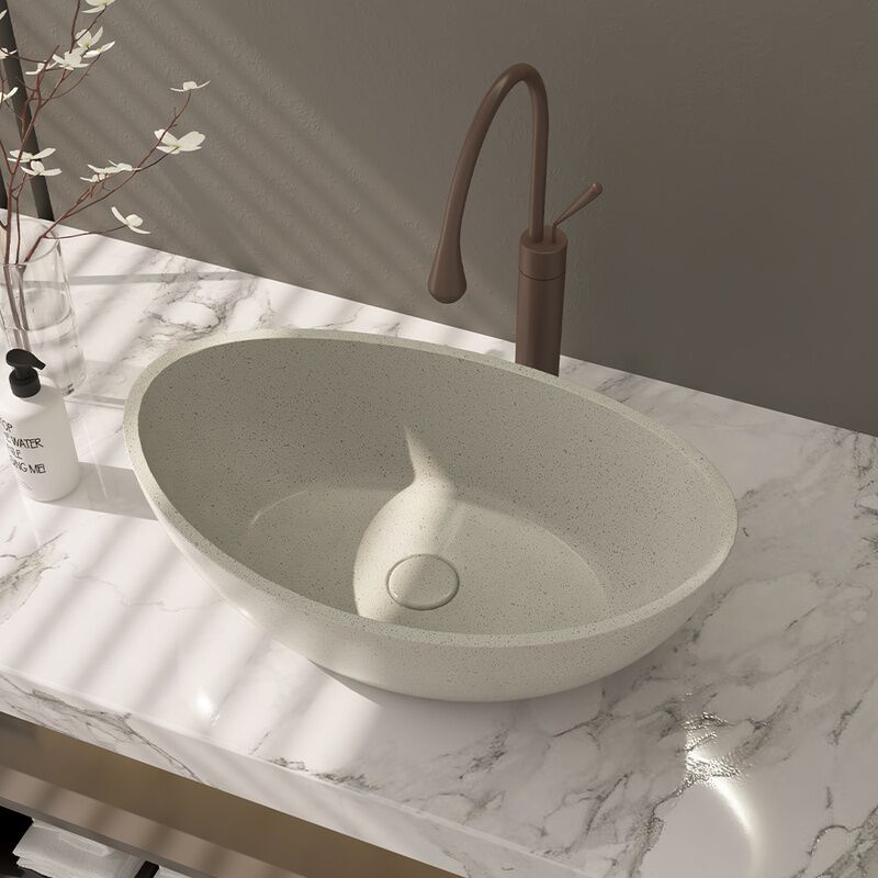 UPC Direct Selling Ribbed Oval Bathroom Cement Above Counter Mounting Concrete Grey Vessel Sink Stone Concrete Wash Art Basin UPC Direct Selling Ribbed Oval Bathroom UPC Direct Selling Ribbed Oval Bathroom Cement Above Counter Mounting Concrete Grey Vessel Sink Stone Concrete Wash Art Basin