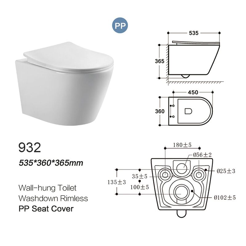 Watermark Washdown Porcelain Bathroom Sanitary Ware Wall Hung Toilet Wc Ceramic Closestool WC Rimless Gravity Flushing Toilets Modern Ceramic Bathroom Concealed Cistern Suspended Wc Wall Hung Toilet With Rimless