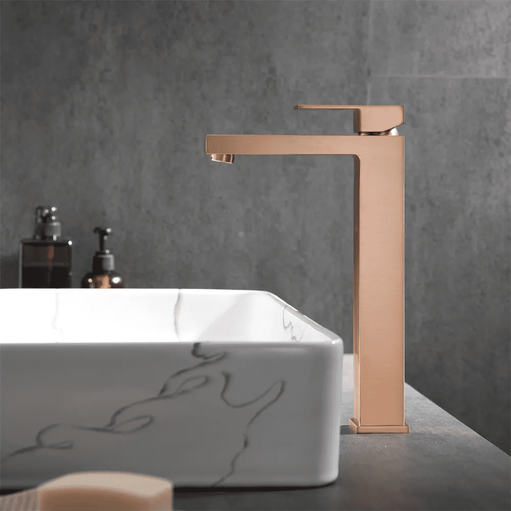Wash Faucet Deck Mounted Single Hole Brushed Rose Gold Finish Hot Cold Water Tap Brass Single Handle Basin Mixer Wash Faucet Deck Mounted Single Hole Brushed Wash Faucet Deck Mounted Single Hole Brushed Rose Gold Finish Hot Cold Water Tap Brass Single Handle Basin Mixer