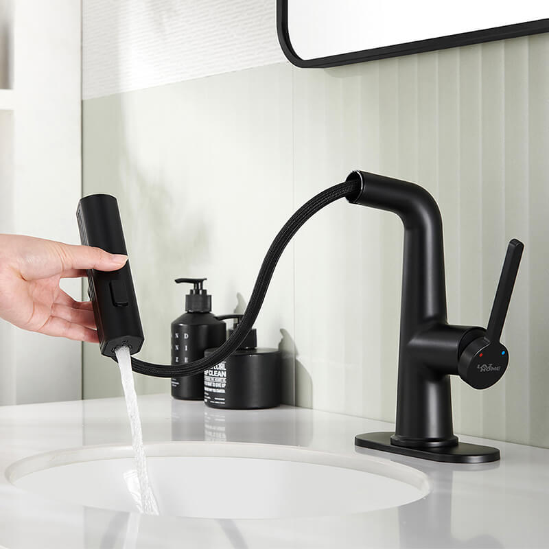 Single Handle Pull Out Bathroom Faucet with Rainfall Spray Head Temperature Digital Display Vanity Mixer Tap Matte Black Waterfall Rainfall Bathroom Faucets B 8 Single Handle Pull Out Bathroom Faucet with Rainfall Spray Head Temperature Digital Display Vanity Mixer Tap Matte Black