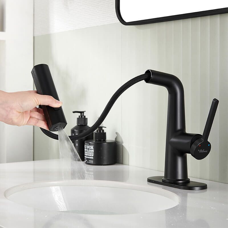 Single Handle Pull Out Bathroom Faucet with Rainfall Spray Head Temperature Digital Display Vanity Mixer Tap Matte Black Waterfall Rainfall Bathroom Faucets B 9 Single Handle Pull Out Bathroom Faucet with Rainfall Spray Head Temperature Digital Display Vanity Mixer Tap Matte Black - Image 2