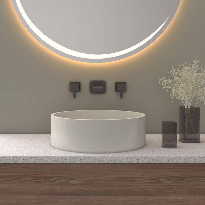Wholesale Round Handmade Bathroom Concrete Wash Basin Grey Concrete Modern Basin Wholesale Round Handmade Bathroom Concrete Wash Wholesale Round Handmade Bathroom Concrete Wash Basin Grey Concrete Modern Basin