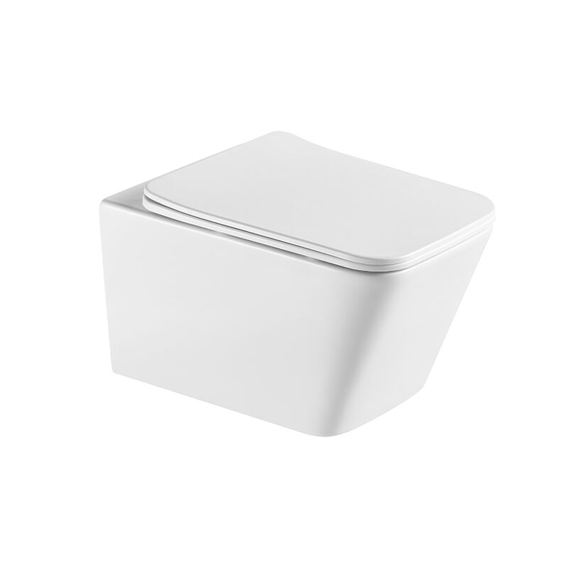 High quality ceramic square ceramic washdown rimless wall hung toilet Wholesale washdown porcelain bathroom sanitary ware wall hung toilet 5 High quality ceramic square ceramic washdown rimless wall hung toilet - Image 5