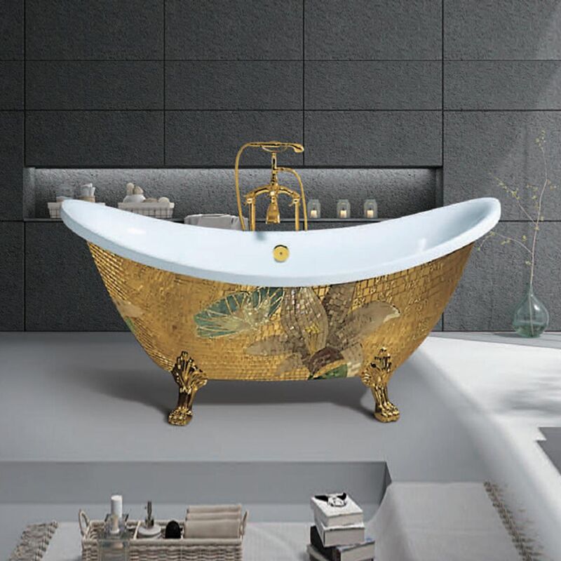 Luxury Claw-Feet Freestanding Acrylic Massage Bathtubs arcrylic freestanding bath with LED light and jets 8755 1 Person Hot Tub,Claw Foot Baby Bath Tub