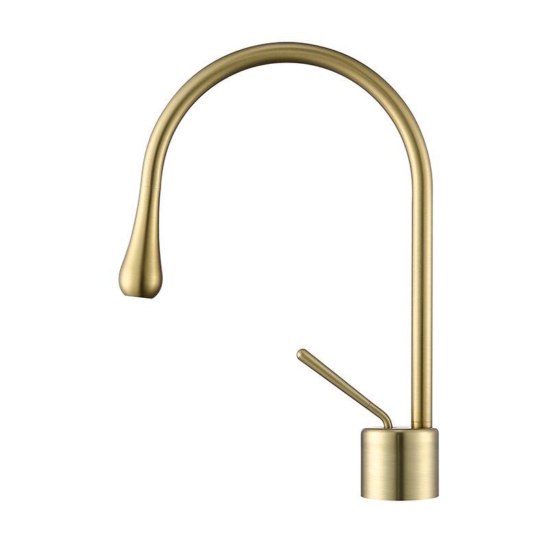 Luxury Golden Single Handle Washbasin Water Tap Sink Mixer Taps Faucets Brass Bathroom Basin Faucet bathroom water tap Modern square bathroom sink mixer taps 1 hole single lever handle golden