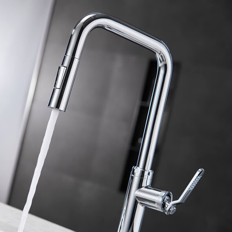 Modern Brushed Pull Out Kitchen Faucet Sink Faucet Single Handle Kitchen Mixer Kitchen Taps Hot and Cold Water deck mounted kitchen faucet cUPC Wholesale pull out kitchen faucet Kitchen Mixer Faucet sink faucet