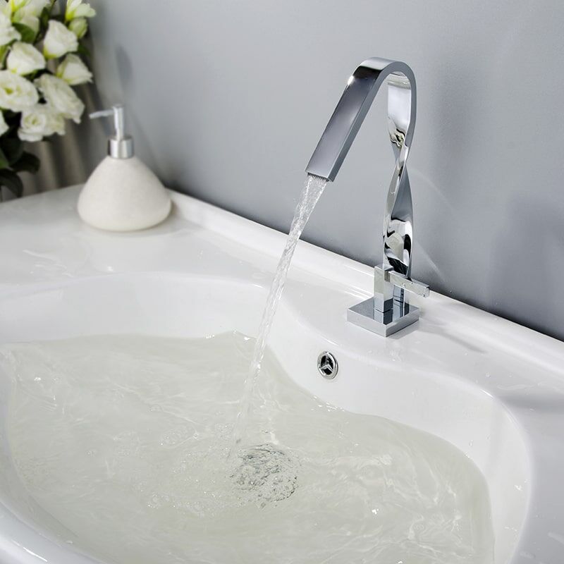Factory Wholesale Bathroom Taps Faucet Brass Distorted Waterfall Basin Faucet designer bathroom brass sink faucet modern faucet distorted waterfall basin bathroom faucet 2001V 5 Factory Wholesale Bathroom Taps Faucet Brass Distorted Waterfall Basin Faucet - Image 9