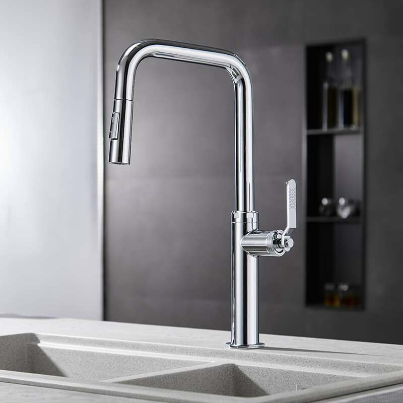 Modern Brushed Pull Out Kitchen Faucet Sink Faucet Single Handle Kitchen Mixer Kitchen Taps Hot and Cold Water faucet sprayer kitchen faucet-kitchen mixer-beautiful kitchen faucets