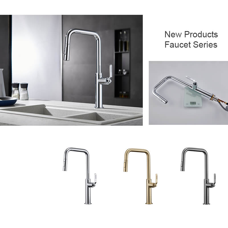 Modern Brushed Pull Out Kitchen Faucet Sink Faucet Single Handle Kitchen Mixer Kitchen Taps Hot and Cold Water kitchen sink faucet mopo China Factory Contemporary Deck Mounted