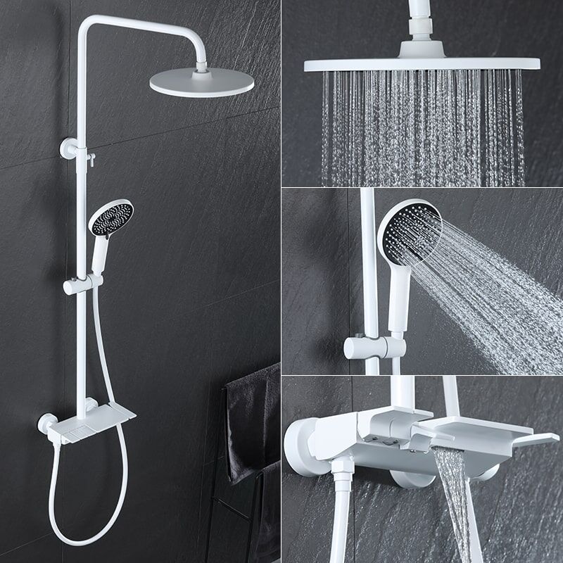 Wall-mounted way to install shower square ceiling sprinkler faucet handheld shower set shower 6088W 2 min Wall-mounted way to install shower square ceiling sprinkler faucet handheld shower set