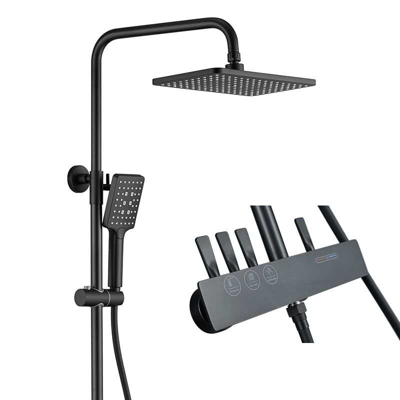 High quality manufacturing bathroom black brass bathroom rainwater bathtub shower faucet shower 6099H 2 min High quality manufacturing bathroom black brass bathroom rainwater bathtub shower faucet