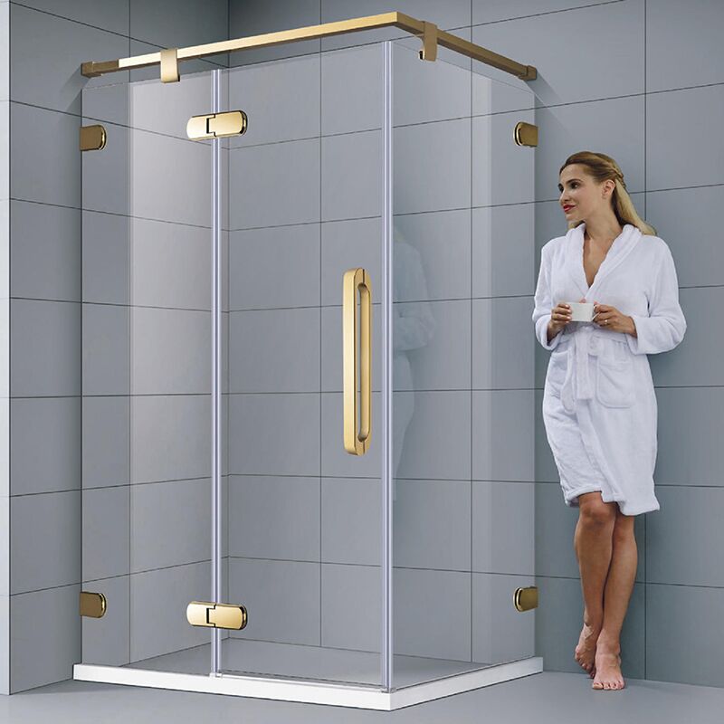 Dobradiça de aço inoxidável personalizada Porta de vidro temperado transparente Portas de chuveiro de banheiro Dobradiça de aço inoxidável personalizada Porta de vidro temperado transparente Portas de chuveiro de banheiro douradas MP0231Z Dobradiça de aço inoxidável personalizada Porta de vidro temperado transparente para chuveiro de banheiro