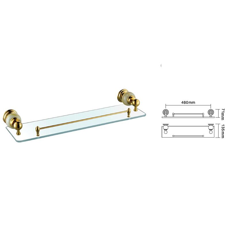 Factory direct bathroom accessories simple wall mounted single tier finish glass shelf for bathroom shelf Factory direct bathroom accessories simple wall mounted single tier finish glass shelf for bathroom shelf 2011A size Factory direct bathroom accessories simple wall mounted single tier finish glass shelf for bathroom shelf - الصورة 2