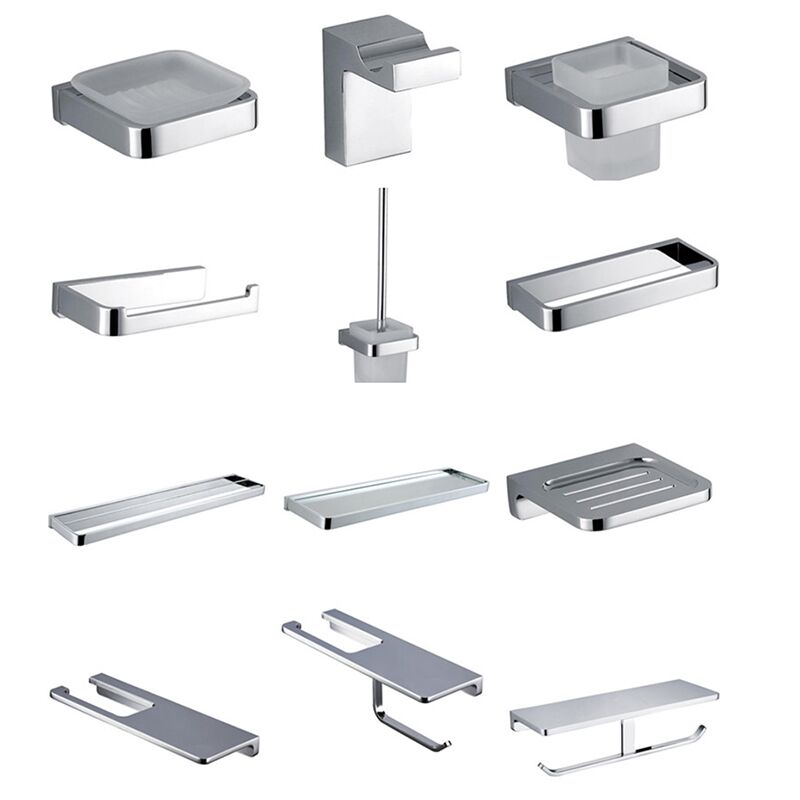 Modern hardware suit aluminum square brass bathroom toilet bathroom accessories set Modern hardware suit aluminum square brass bathroom toilet bathroom accessories set 1 3900 Conjunto de accesorios de baño de latón cuadrado de aluminio, juego de accesorios de baño modernos