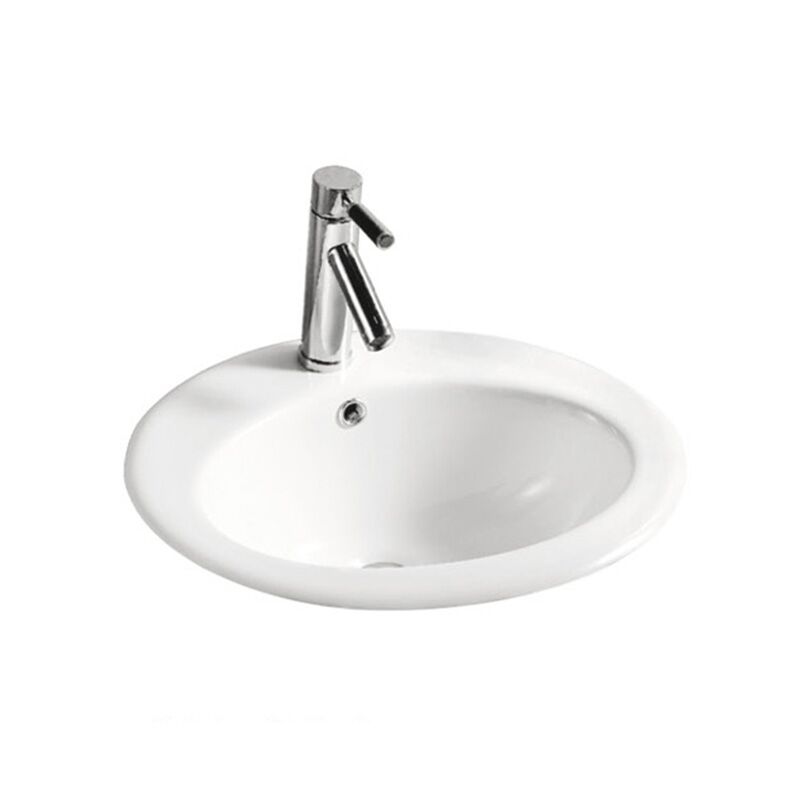 MOPO hot sale bathroom ceramic sanitary ware white oval sink washbasin Hotel house hot sale porcelain ceramic white color sanitary ware oval sink ce bathroom wash basin AB 011 MOPO hot sale bathroom ceramic sanitary ware white oval sink washbasin - الصورة 2