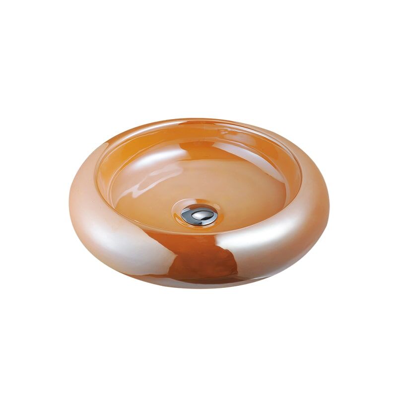 Luxury Bathroom Large Hard Stone Sink Ceramic Wash Basin Bathroom Container Gold Plating MPMarbled005 basin YITAI WR005 1 min Art bathroom basin ceramic sink