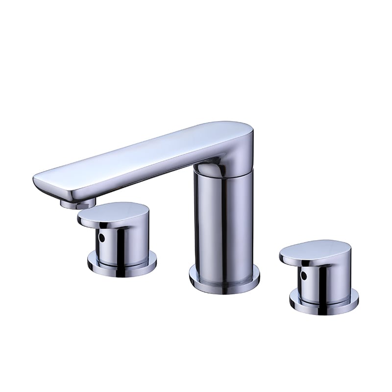 Faucet Factory Wholesale 3 Hole 2 Handle Basin Mixer Faucet with Drain and Supply Lines Widespread Bathroom Basin Faucet 3 Hole 2 Handle Basin Mixer Faucet with Drain and Supply Lines Widespread Bathroom Basin Faucet 1 1 Torneira de fábrica atacado com 3 furos e 2 alças torneira misturadora de pia com dreno e linhas de abastecimento generalizada torneira de pia de banheiro