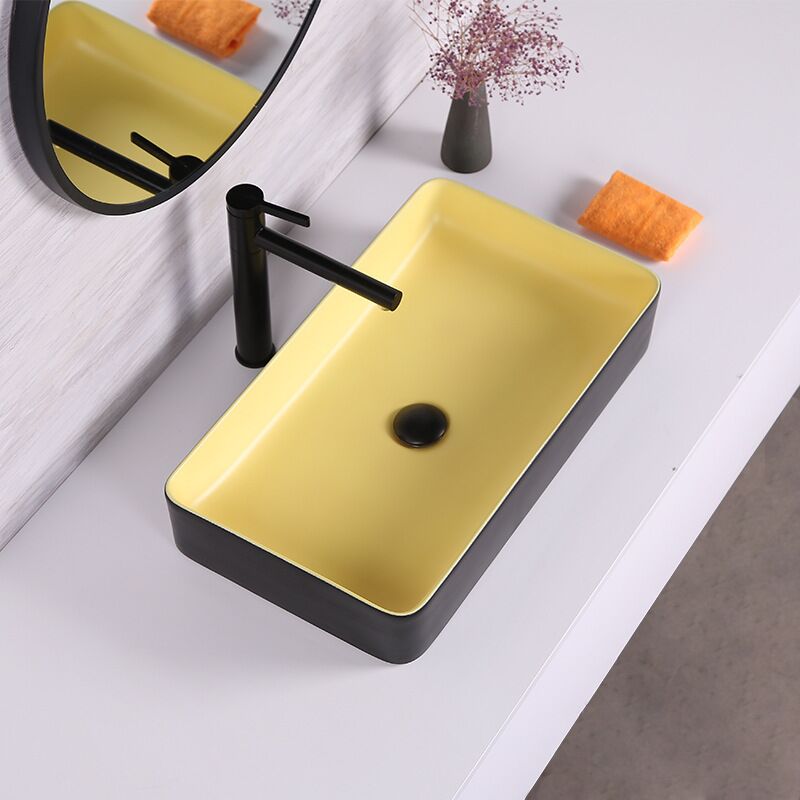Above Counter Hand Wash Sinks Rectangular Black Blue pink Grey Matte Colorful Ceramic Bathroom Basin Above Counter Hand Wash Sinks Rectangular Above Counter Hand Wash Sinks Rectangular Black Blue pink Grey Matte Colorful Ceramic Bathroom Basin