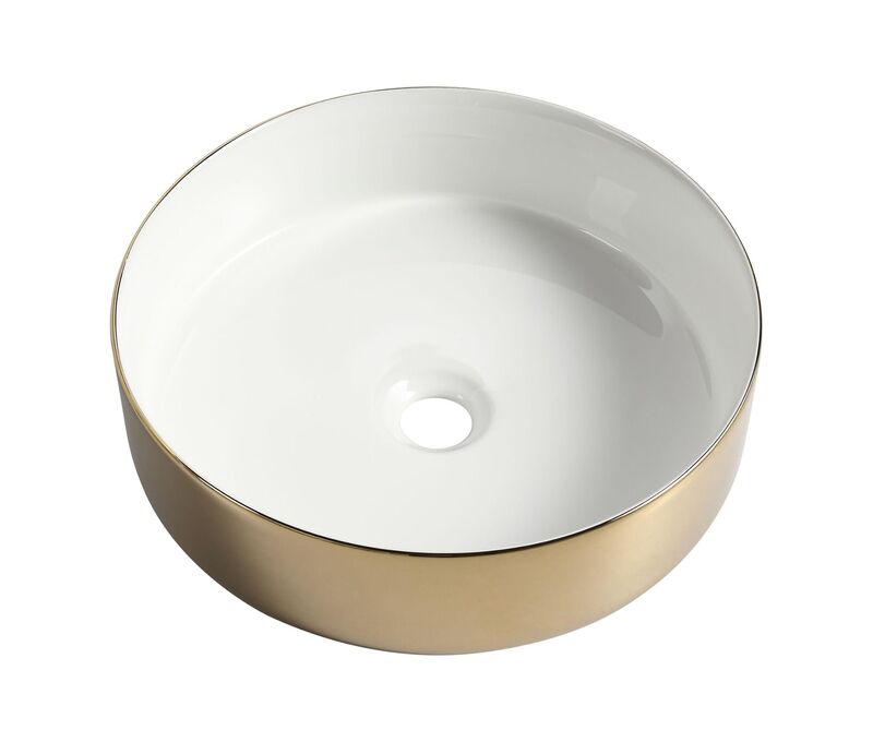Above Counter Round Washing Vessel Sink Luxury High Quality Ceramic Bathroom Gold Basin Above Counter Round Washing Vessel Sink Above Counter Round Washing Vessel Sink Luxury High Quality Ceramic Bathroom Gold Basin