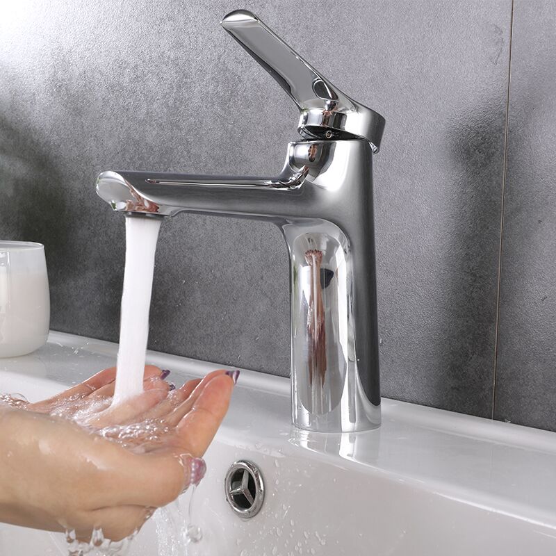 Hot sale luxury silver bathroom hot and cold water basin faucet brass basin faucet Best selling cold water bathroom faucet 304 stainless steel chrome plated single lever washbasin sink faucet bathroom faucet 4 Hot sale luxury silver bathroom hot and cold water basin faucet brass basin faucet