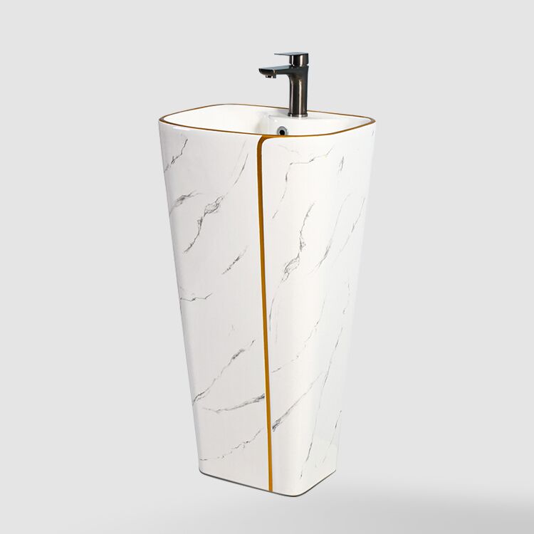 Chaozhou Factory Modern Style One-piece Pedestal Ceramic Bathroom Set Economically Priced Wash Basin for Hospital Use Chaozhou Factory Modern Style One piece Chaozhou Factory Modern Style One-piece Pedestal Ceramic Bathroom Set Economically Priced Wash Basin for Hospital Use