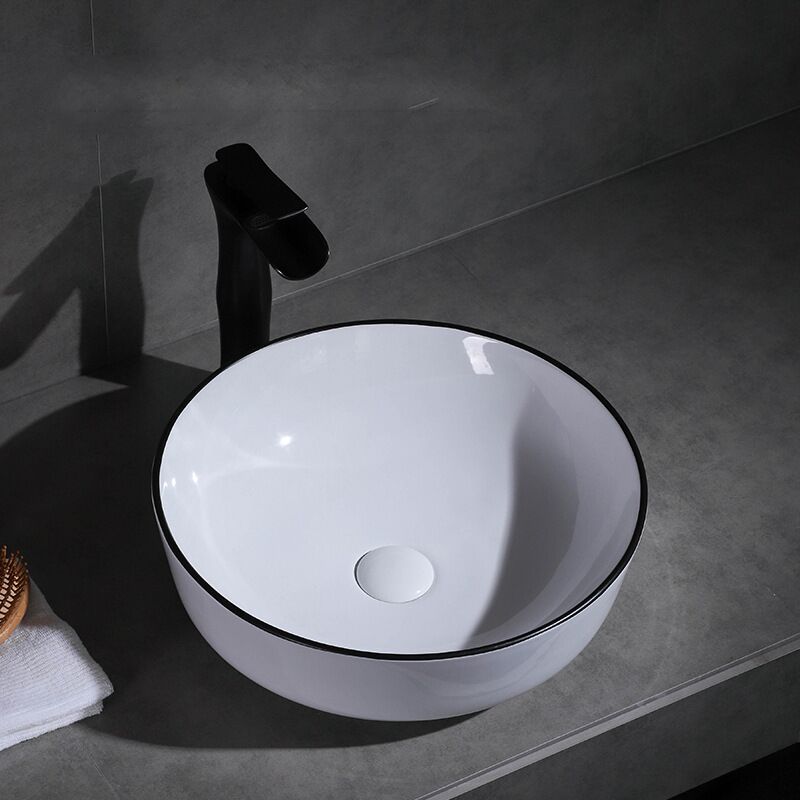 Custom Durable Smooth Countertop Round Shape Basin Small Size White Ceramic Bathroom Sinks Custom Durable Smooth Countertop Round Shape Custom Durable Smooth Countertop Round Shape  Basin Small Size White Ceramic Bathroom Sinks