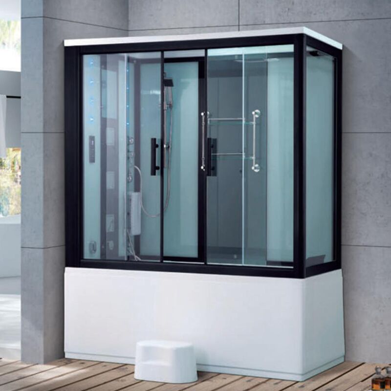 Mewah Whirlpool Hydromassage Bath Home Bilik Stim Tab Mandi Bilik Pancuran Stim Kabin Pancuran Bilik Stim Dubai Bilik Pancuran Stim Gaya Terbuka Gelongsor Mewah dengan bilik pancuran mandian