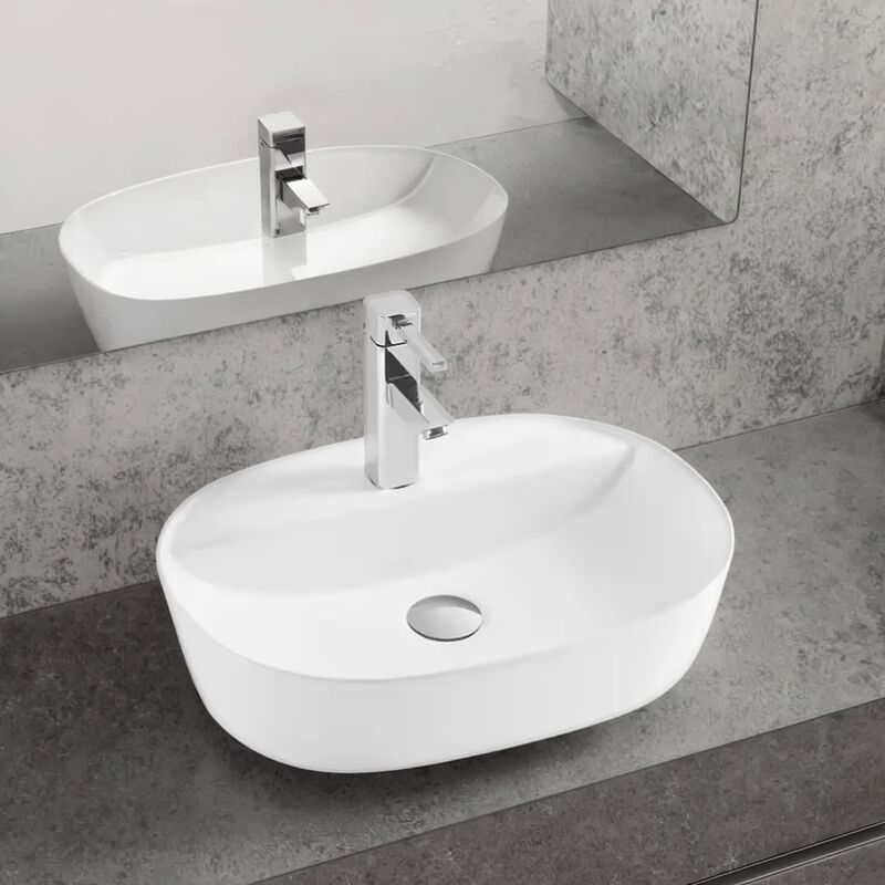 Durable Modern Nice Quality Ceramic Counter Basin White Oval Bathroom One Hole Sinks for Household Durable Modern Nice Quality Ceramic Counter Durable Modern Nice Quality Ceramic Counter Basin White Oval Bathroom One Hole Sinks for Household