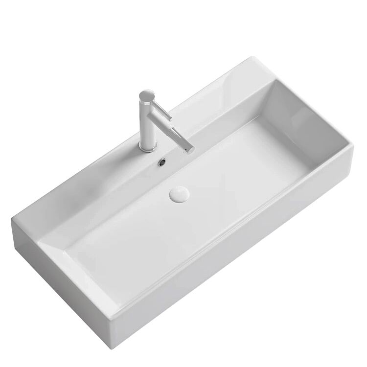 Faucet Hole Rectangular Countertop Bathroom Sink Big Size Modern Above Counter White Porcelain Ceramic Vanity Art Basin Lavabo Faucet Hole Rectangular Countertop Bathroom Sink Faucet Hole Rectangular Countertop Bathroom Sink Big Size Modern Above Counter White Porcelain Ceramic Vanity Art Basin Lavabo