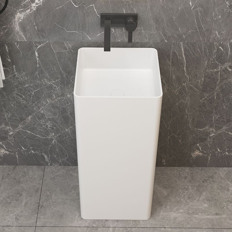 Floor-standing square Wash Basin with Solid Surface Material Is Easy to Clean Floor standing square Wash Basin with Floor-standing square Wash Basin with Solid Surface Material Is Easy to Clean