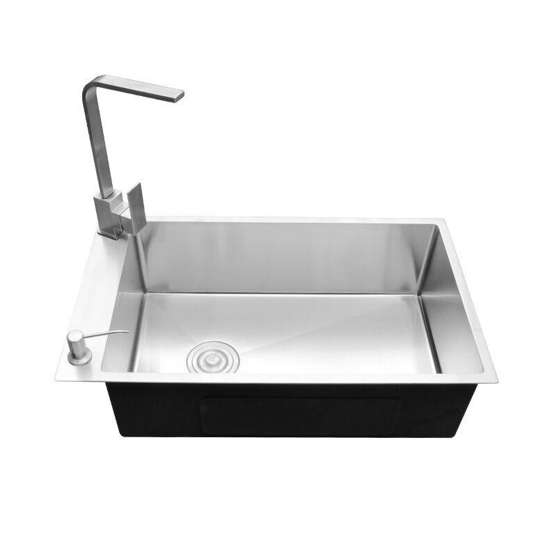 High Quality Stainless Steel Handmade Kitchen Sink Faucet Side Mounted Modern Design Single Bowl With Drain Counter Installation High Quality Stainless Steel Handmade Kitchen Sink 6 High Quality Stainless Steel Handmade Kitchen Sink Faucet Side Mounted Modern Design Single Bowl With Drain Counter Installation