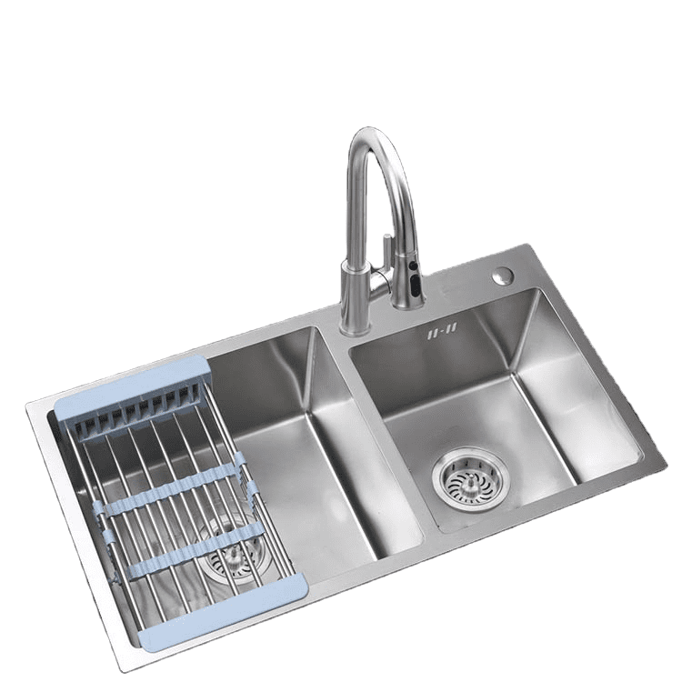 Hot Sale Commercial Grade Kitchen Sink 16 Gauge Handmade Stainless Steel Double Bowl with Nano Coating for Commercial Use Hot Sale Commercial Grade Kitchen Sink 16 Hot Sale Commercial Grade Kitchen Sink 16 Gauge Handmade Stainless Steel Double Bowl with Nano Coating for Commercial Use