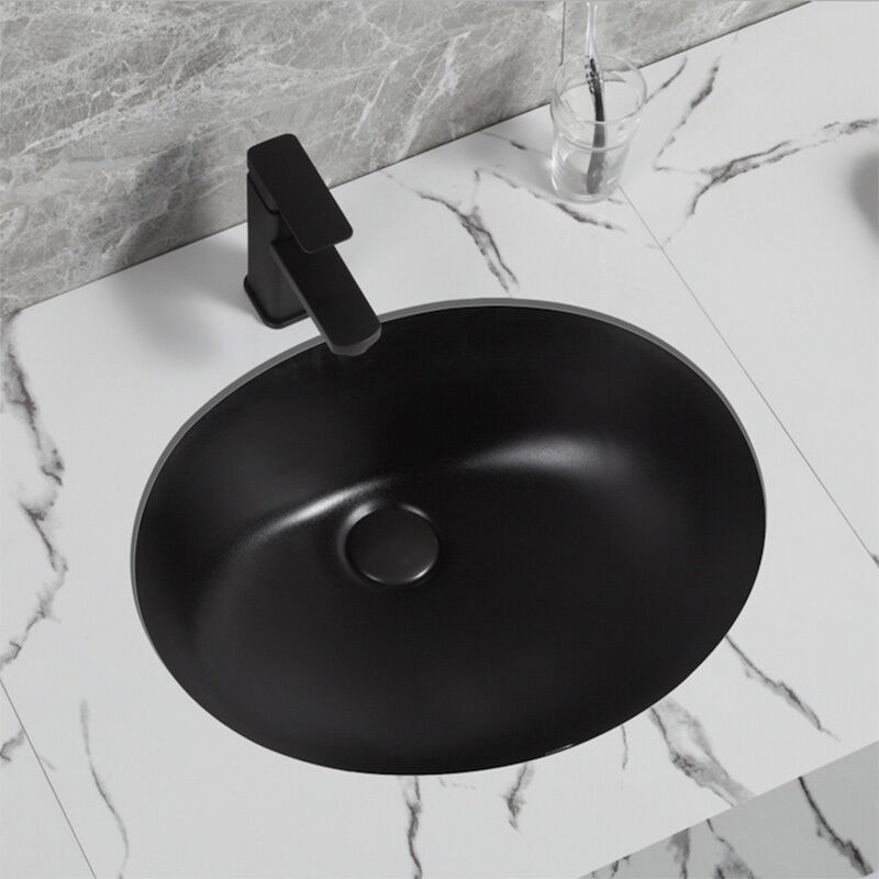 Hot Sale Matte Black Counter Bathroom Sink Hand Painted Resin Ceramic-for Home Hotel Villa Hot Sale Matte Black Counter Bathroom Hot Sale Matte Black Counter Bathroom Sink Hand Painted Resin Ceramic-for Home Hotel Villa