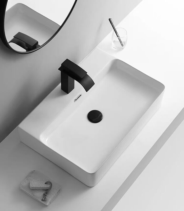 Modern Rectangle Ceramic Basin Large Single-Hole Mountable Lavatory Hotel Bathroom Countertop Hand Wash Sink Cabinet Hot Selling Modern Rectangle Ceramic Basin Modern Rectangle Ceramic Basin Large Single-Hole Mountable Lavatory Hotel Bathroom Countertop Hand Wash Sink Cabinet
