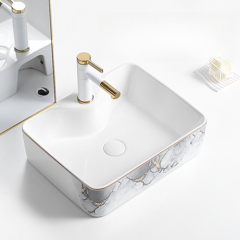 Hot Selling Rectangular Bathroom Sinks Color Glaze Pattern Ceramic Wash Basin Art Basin for Hotel Project Hot Selling Rectangular Bathroom Sinks Color Hot Selling Rectangular Bathroom Sinks Color Glaze Pattern Ceramic Wash Basin Art Basin for Hotel Project