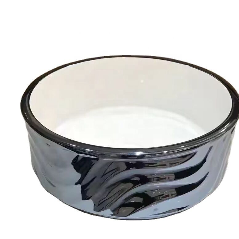 Luxury Electroplating Hand Washing Sink Round Above Counter Ceramic Art Silver Gold Basin Luxury Electroplating Hand Washing Sink Round Luxury Electroplating Hand Washing Sink Round Above Counter Ceramic Art Silver Gold Basin