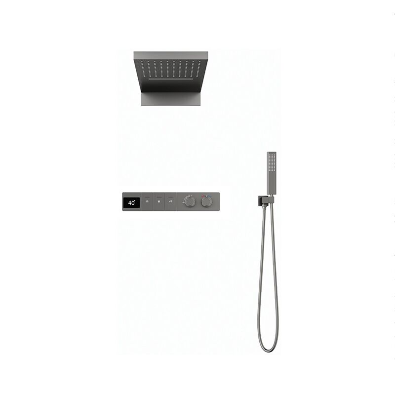 Luxury Rain Shower System Mixer Combo Concealed Shower Set Wall Mounted Rainfall Shower Head Luxury Rain Shower System Mixer Combo Concealed Shower Set Wall Mounted Rainfall Shower Head Sistema de ducha de lluvia de lujo, mezclador combinado, juego de ducha oculto, cabezal de ducha de lluvia montado en la pared