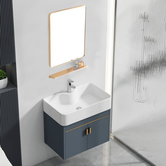 Blue Waterproof Aluminum Bathroom Wall Storage Cabinet MP BC 10129 Blue Waterproof Aluminum Bathroom Wall Storage Cabinet Blue Waterproof Aluminum Bathroom Wall Storage Cabinet