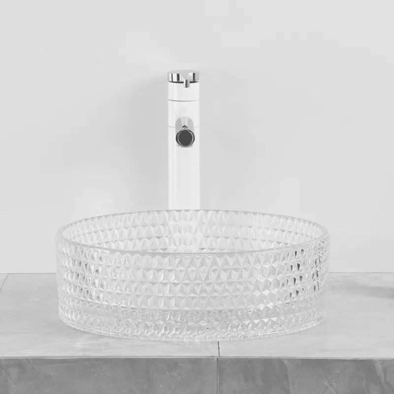 Wholesale Custom Transparent Tempered Glass Vessel Sink Bathroom Basin MP BS 1027 China Sanitary Ware Factory Wholesale Custom Transparent Tempered Glass Vessel Sink Bathroom Basin Wholesale Custom Transparent Tempered Glass Vessel Sink Bathroom Basin