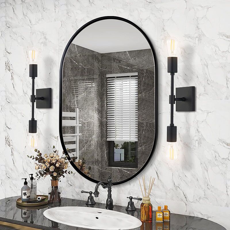 Aluminum Oval Black Home Decoration Framed Mirror MP LM 1083 Aluminum Oval Black Home Decoration Framed Mirror Aluminum Oval Black Home Decoration Framed Mirror