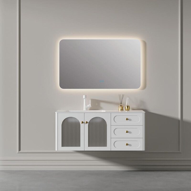 Luxury White Oak Wall Mount Floating Plywood Vanity Cabinet MP RM2617 Luxury White Oak Wall Mount Floating Plywood Vanity Cabinet Luxury White Oak Wall Mount Floating Plywood Vanity Cabinet
