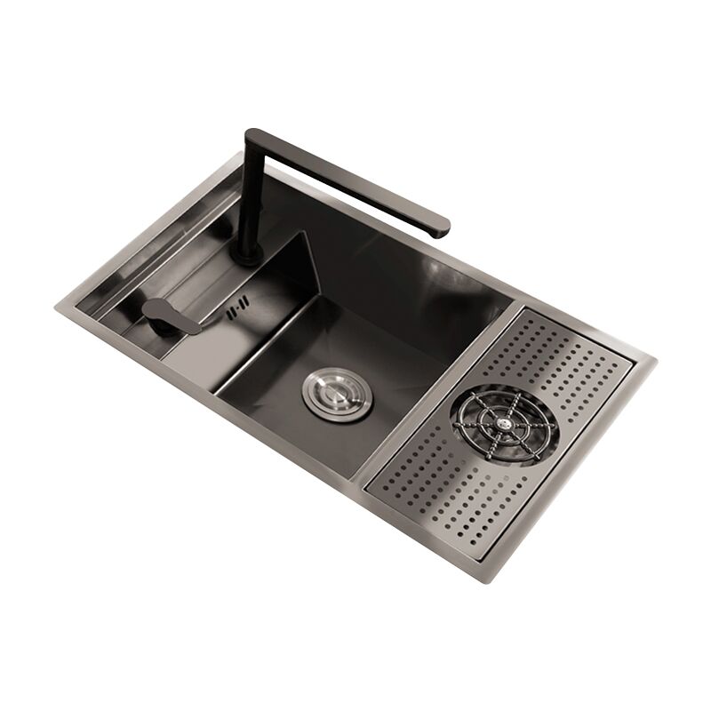 Modern High Quality Handmade Stainless Steel Kitchen Sink with Square Glass Rinser for Kitchen Use Modern High Quality Handmade Stainless Steel Kitchen Modern High Quality Handmade Stainless Steel Kitchen Sink with Square Glass Rinser for Kitchen Use