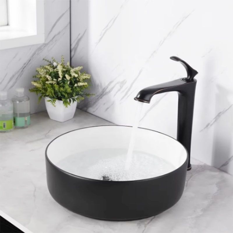 Modern Home Hotel Bathroom Hand Washing Sink Countertop Matt Black Ceramic Round Basin Modern Home Hotel Bathroom Hand Washing Modern Home Hotel Bathroom Hand Washing Sink Countertop Matt Black Ceramic Round Basin