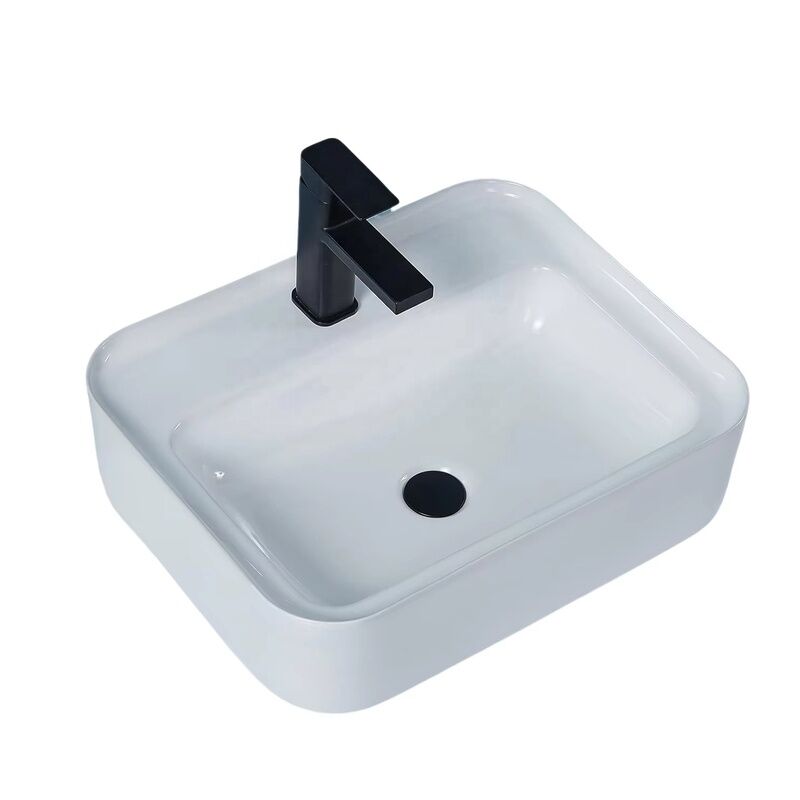 Modern White Rectangle Easy Clean Ceramic Countertop Basin Single Hole Faucet Cheap Wholesale Sink for Hotels Modern White Rectangle Easy Clean Ceramic Modern White Rectangle Easy Clean Ceramic Countertop Basin Single Hole Faucet Cheap Wholesale Sink for Hotels