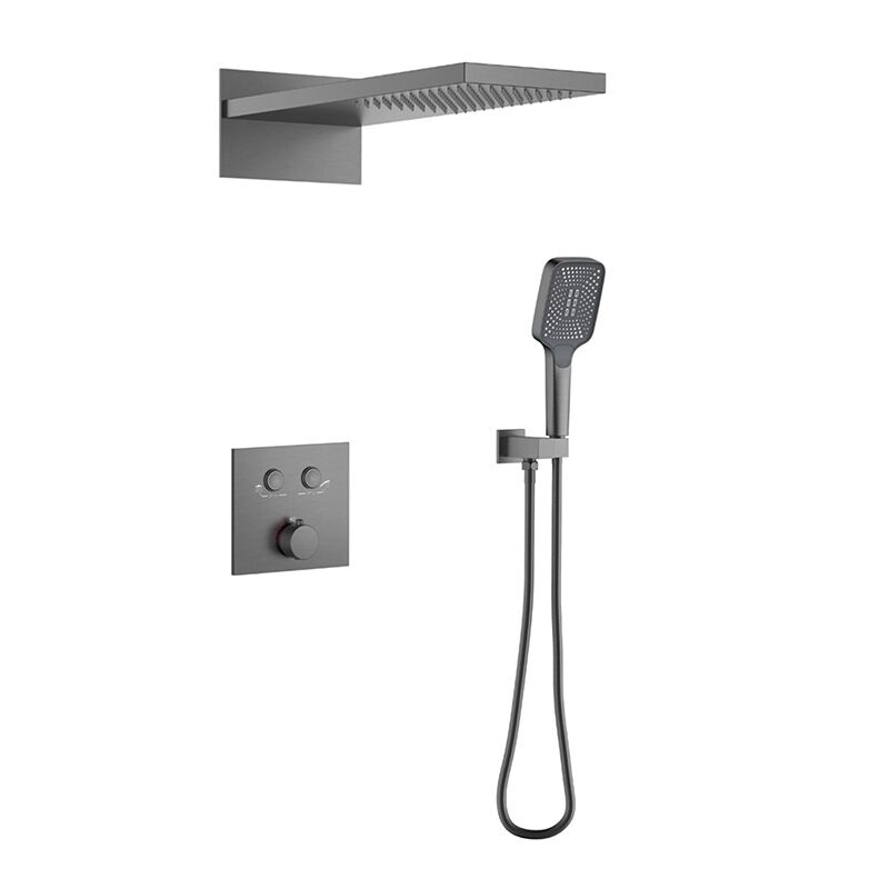 New Design Fashion Sanitary Ware Concealed Mounted Black Brass Bathroom Rain Shower Mixer Waterfall Shower Faucet New Design Fashion Sanitary Ware Concealed Mounted Black Brass Bathroom Rain Shower Mixer Waterfall Shower Faucet Grifo mezclador de ducha tipo cascada de latón negro con montaje oculto para baño, nuevo diseño de artículos sanitarios de moda
