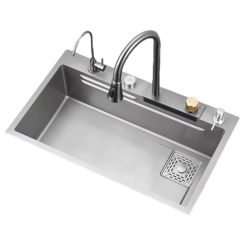 New Design Handmade Waterfall Kitchen Sink Stainless Steel Sinks Function Kitchen Multi Functional New Design Handmade Waterfall Kitchen Sink Stainless New Design Handmade Waterfall Kitchen Sink Stainless Steel Sinks Function Kitchen Multi Functional