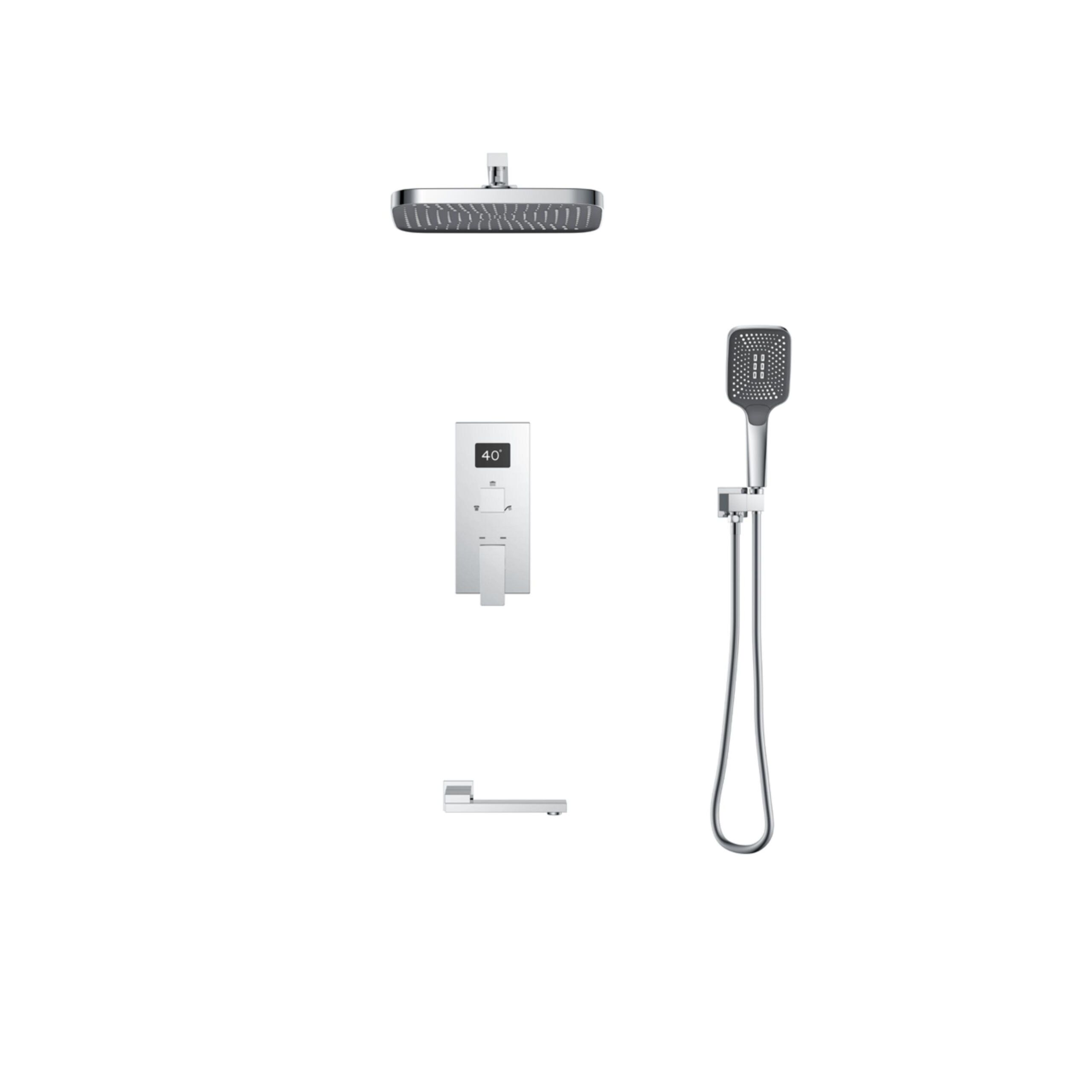 New Style Bathroom Chrome Digital Display Shower Set Hotel Brass Concealed 3-Function Constant Temperature Shower Set New style Bathroom Chrome digital display Shower Set Hotel brass concealed 3 function constant temperature Shower set scaled Juego de ducha con pantalla digital cromada para baño de nuevo estilo, juego de ducha de temperatura constante con 3 funciones ocultas de latón para hotel